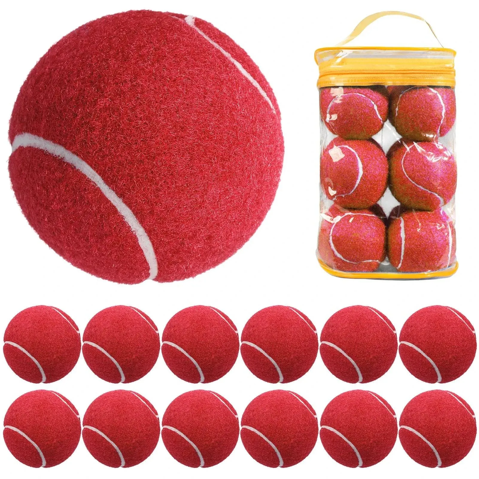 12 Packs Pressure Matching and Training Tennis Balls Natural Rubber Tennis Balls