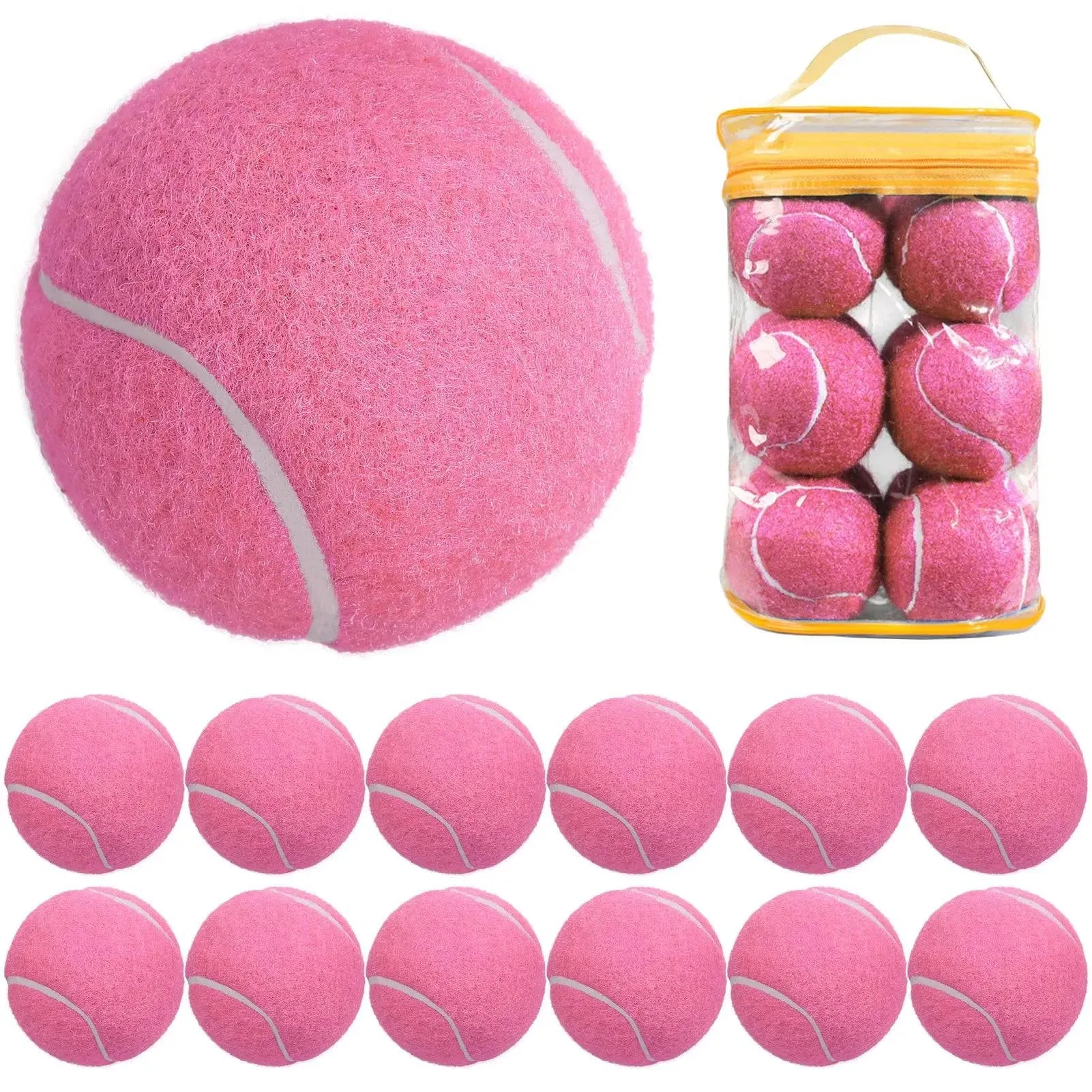 12 Packs Pressure Matching and Training Tennis Balls Natural Rubber Tennis Balls