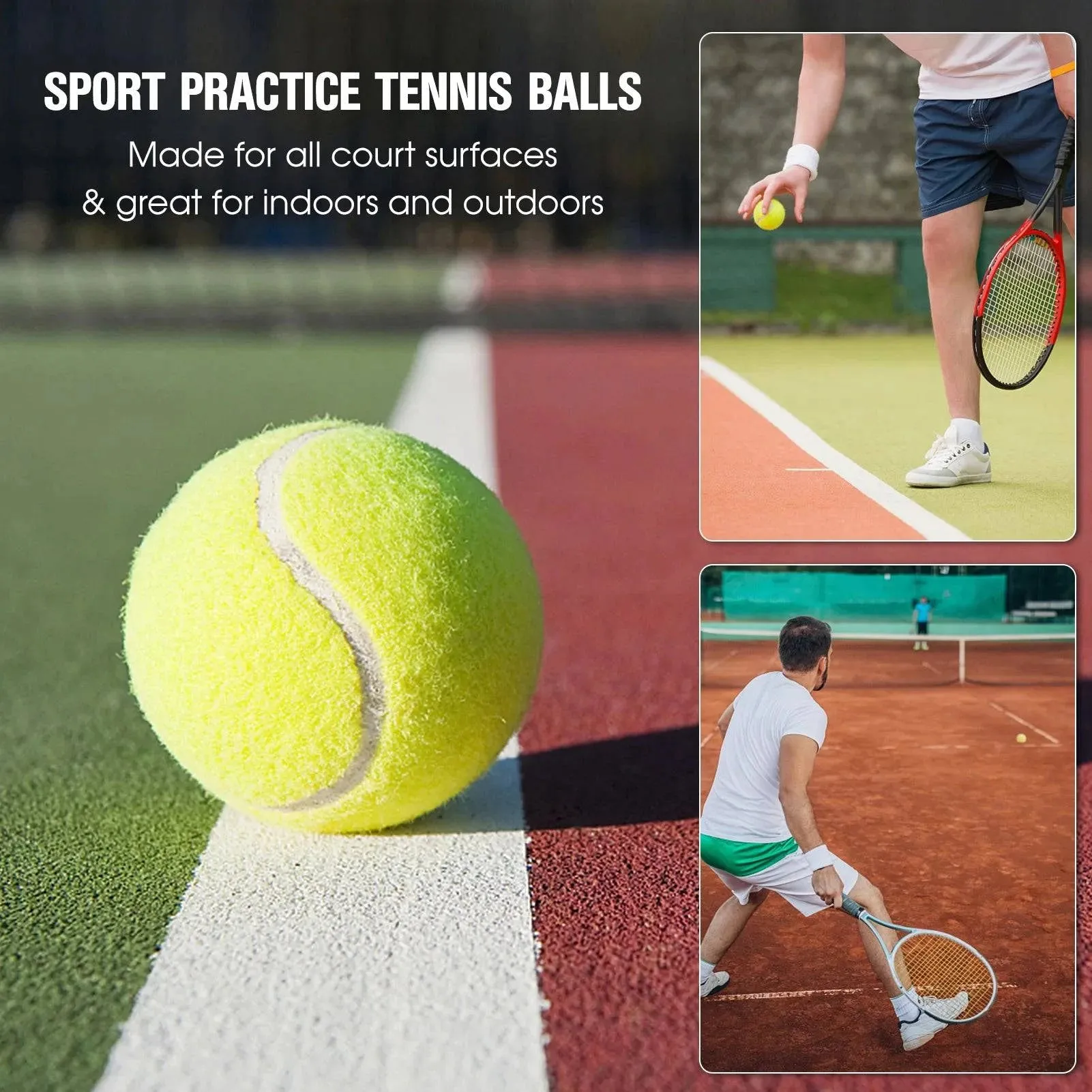 12 Packs Pressure Matching and Training Tennis Balls Natural Rubber Tennis Balls