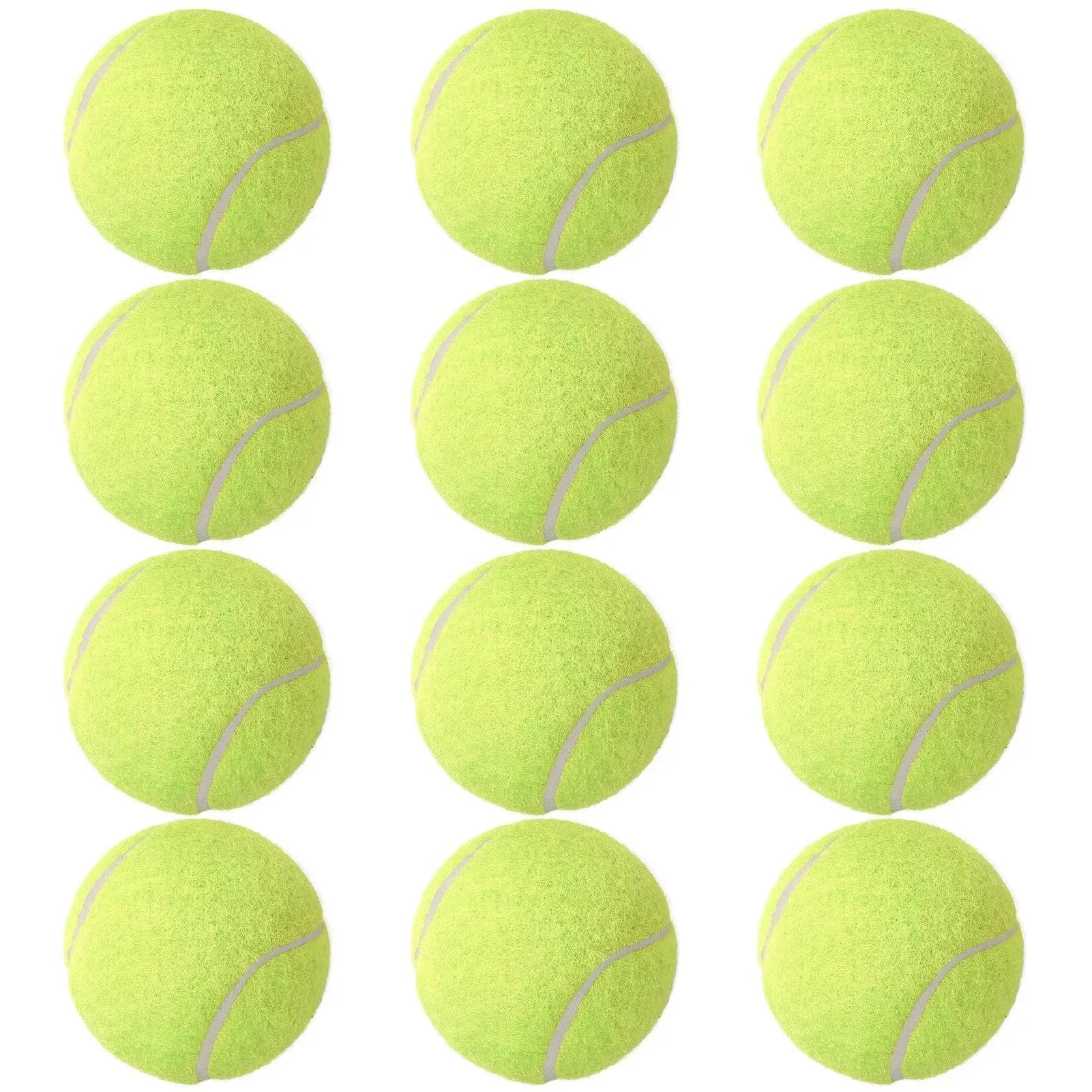 12 Packs Pressure Matching and Training Tennis Balls Natural Rubber Tennis Balls