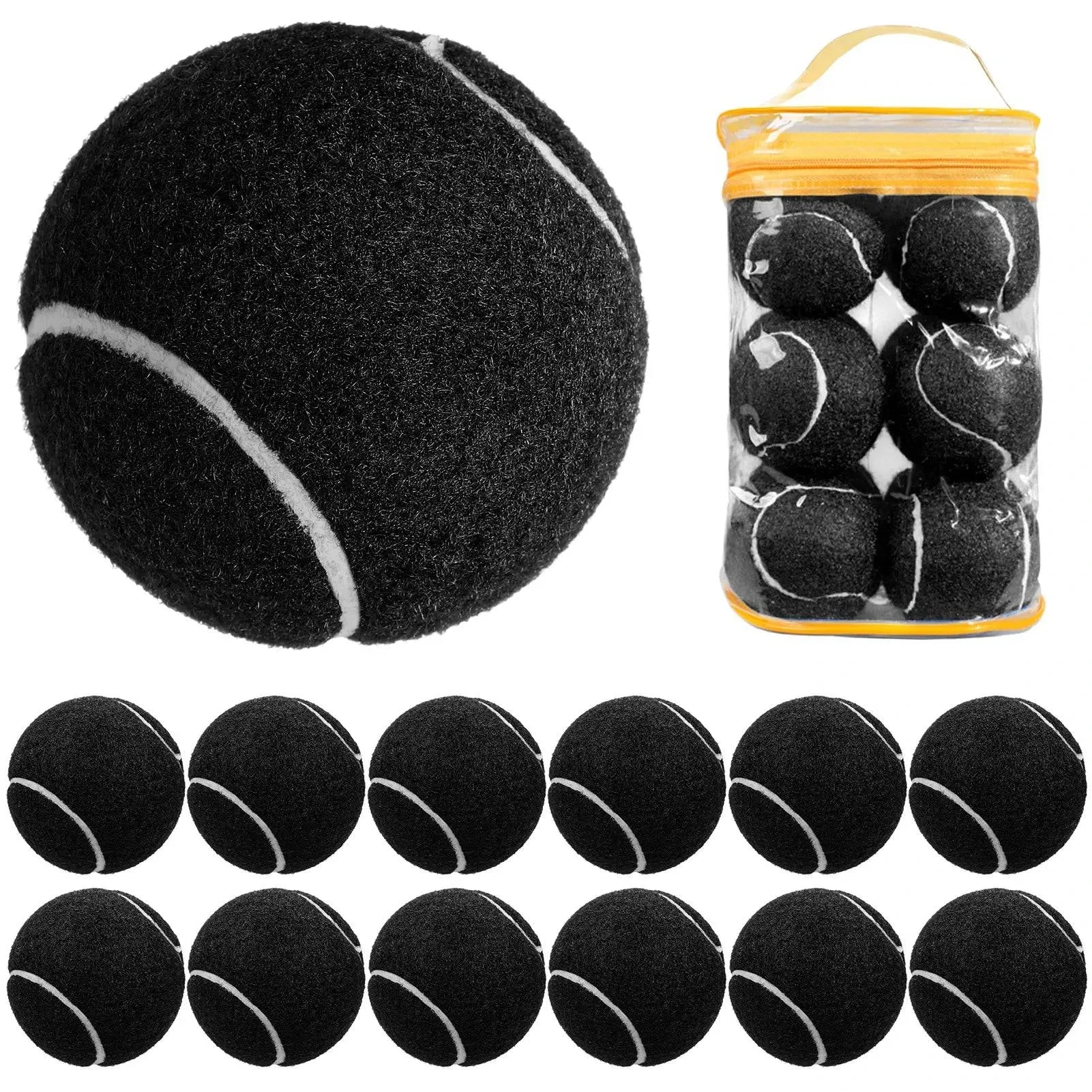 12 Packs Pressure Matching and Training Tennis Balls Natural Rubber Tennis Balls