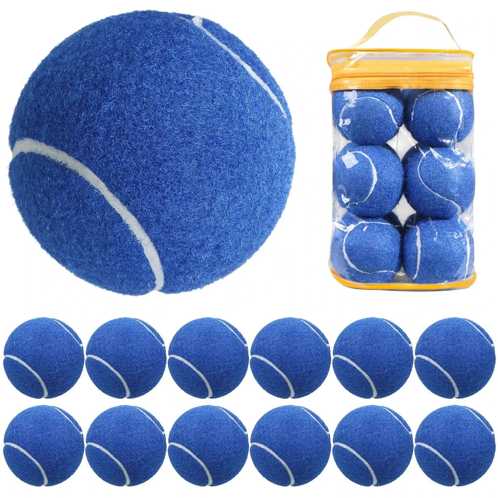 12 Packs Pressure Matching and Training Tennis Balls Natural Rubber Tennis Balls