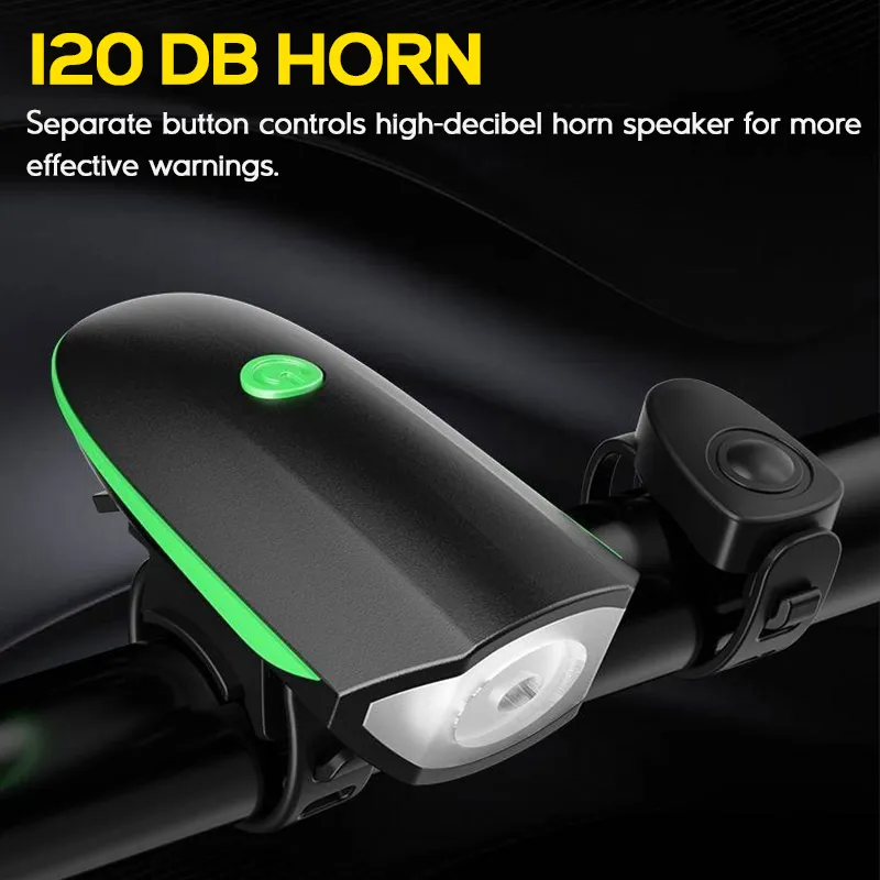 1400 Lumens Rechargeable Bike Lights With Tail Light Black