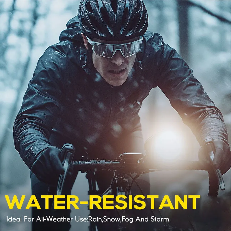 1400 Lumens Rechargeable Bike Lights With Tail Light Black