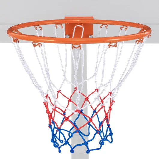 15 Inch Basketball Rim Goal Replacement with All Weather Net and Mounting Hardware-Orange