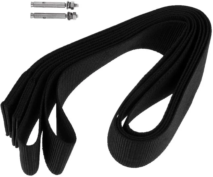 2 Pieces Stand Up Paddle Board SUP Surfboard Garage Storage Wall Rack Straps, Black, 39 x 1.77 Inch, Polyester
