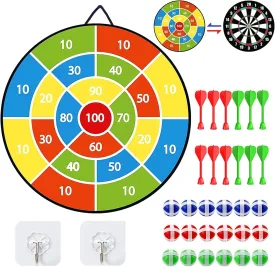 29 Inches Dart Board for KidsKids Large Dart Board with Sticky Balls and DartsIndoor/Outdoor Sport Party Fun Games Toys Birthday Gifts for 3 4 5 6 7 8 9 10 11 12 Year Old Boys Girl