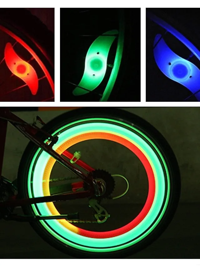 2pcs LED Bike Light Safety Light Wheel Lights Mountain Bike MTB Bicycle Cycling Waterproof Multiple Modes CR2032 Battery Cycling / Bike / IPX-4