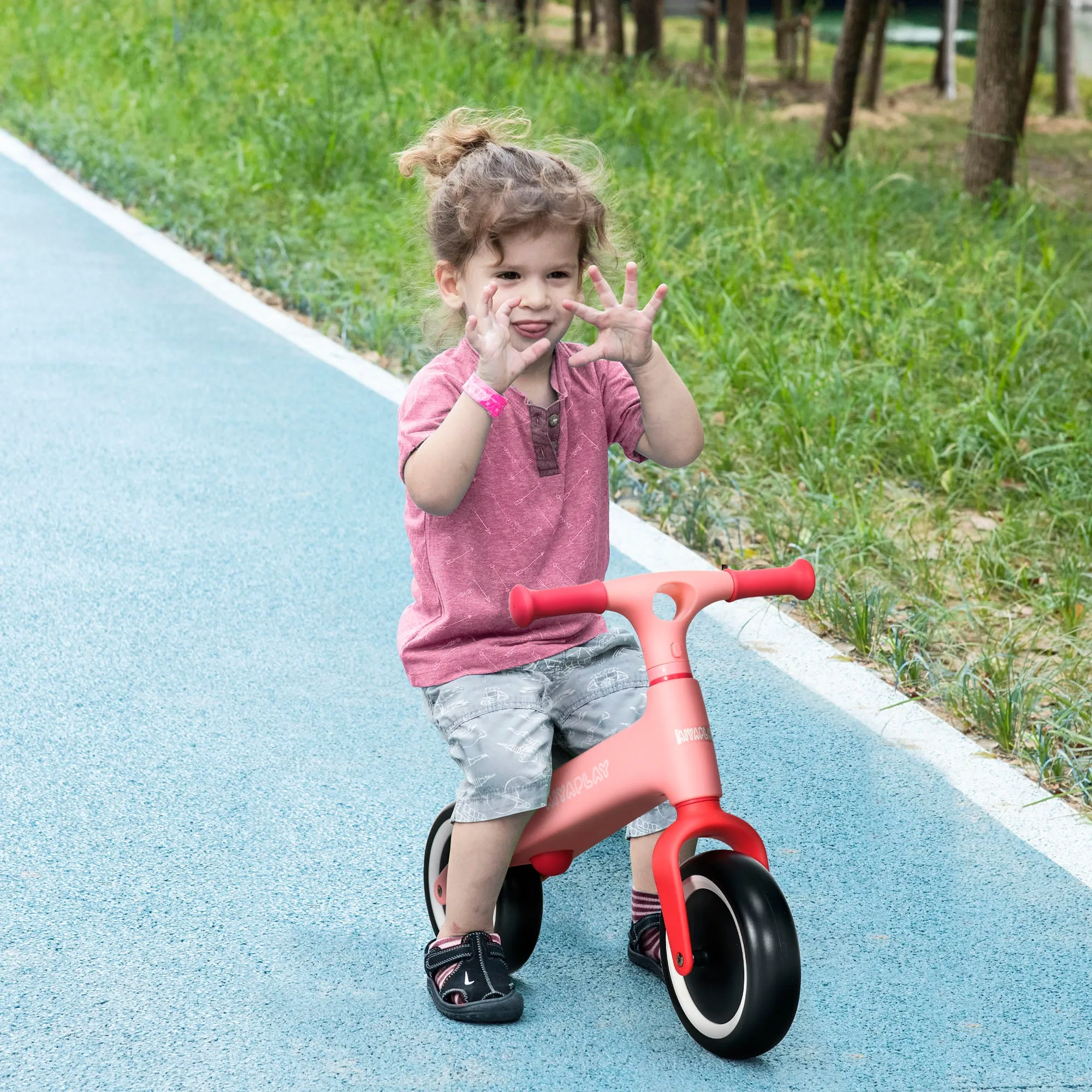AIYAPLAY Toddler Balance Bike, Adjustable Seat Height, Lightweight Frame for Easy Control, Ideal for 1.5 - 3 Years Old, Pink
