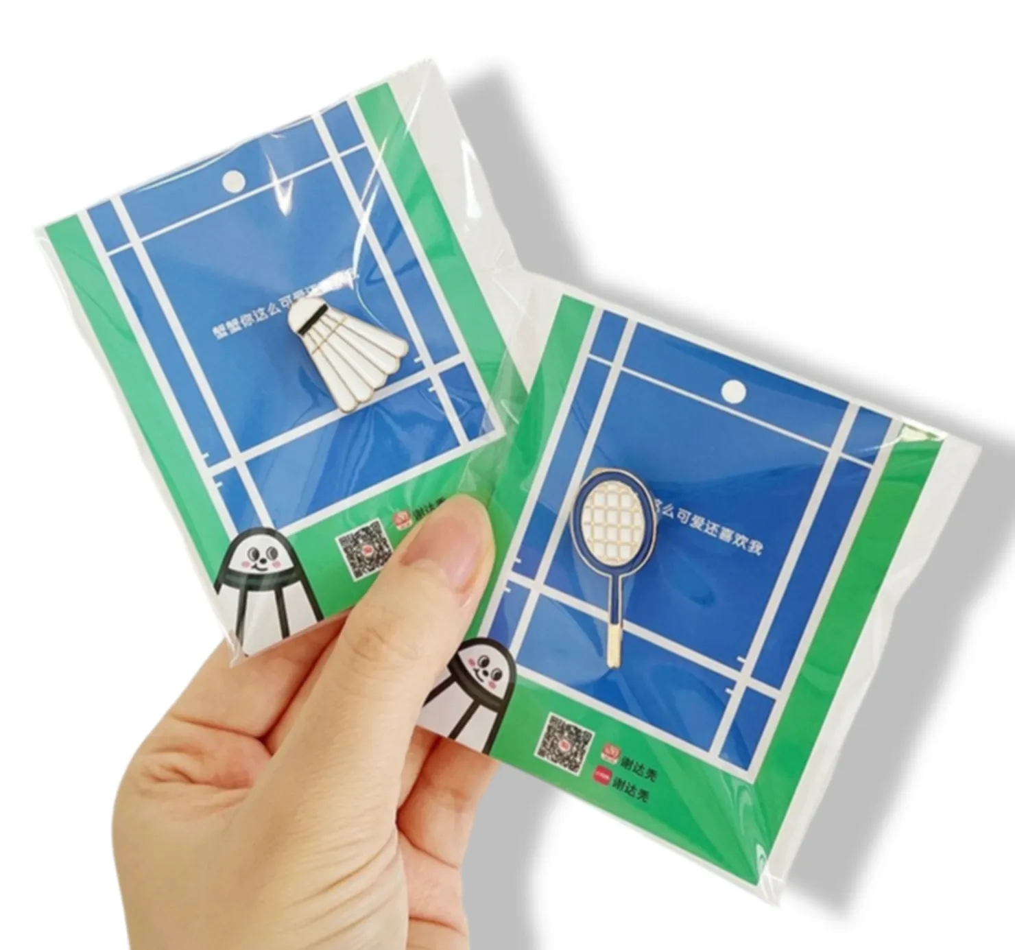 Badminton Racket & Shuttlecock Pins Gift Prize