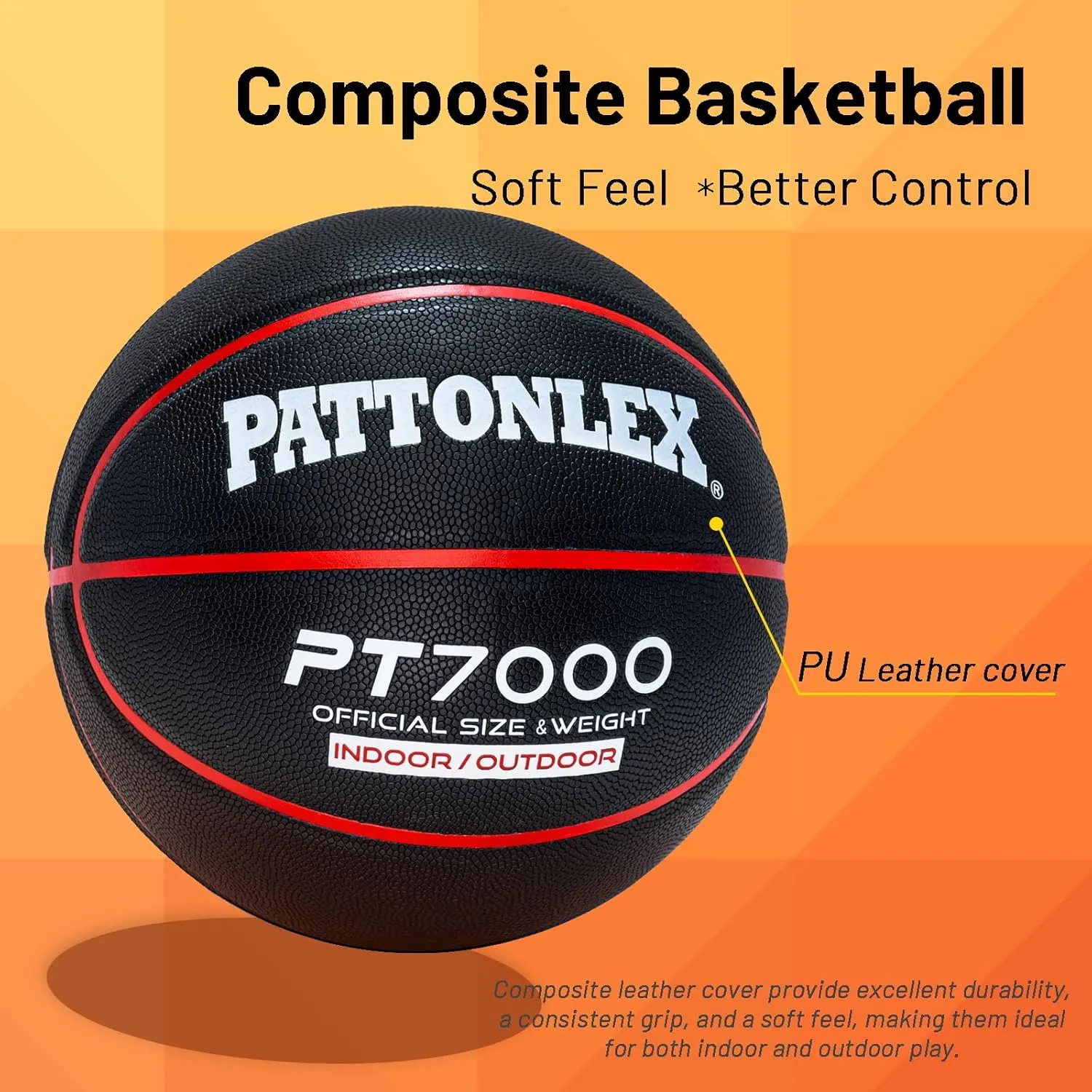 Basketball 29.5" - Official Size 7-Composite Leather - Indoor/Outdoor Basketball Ball for Adult Men