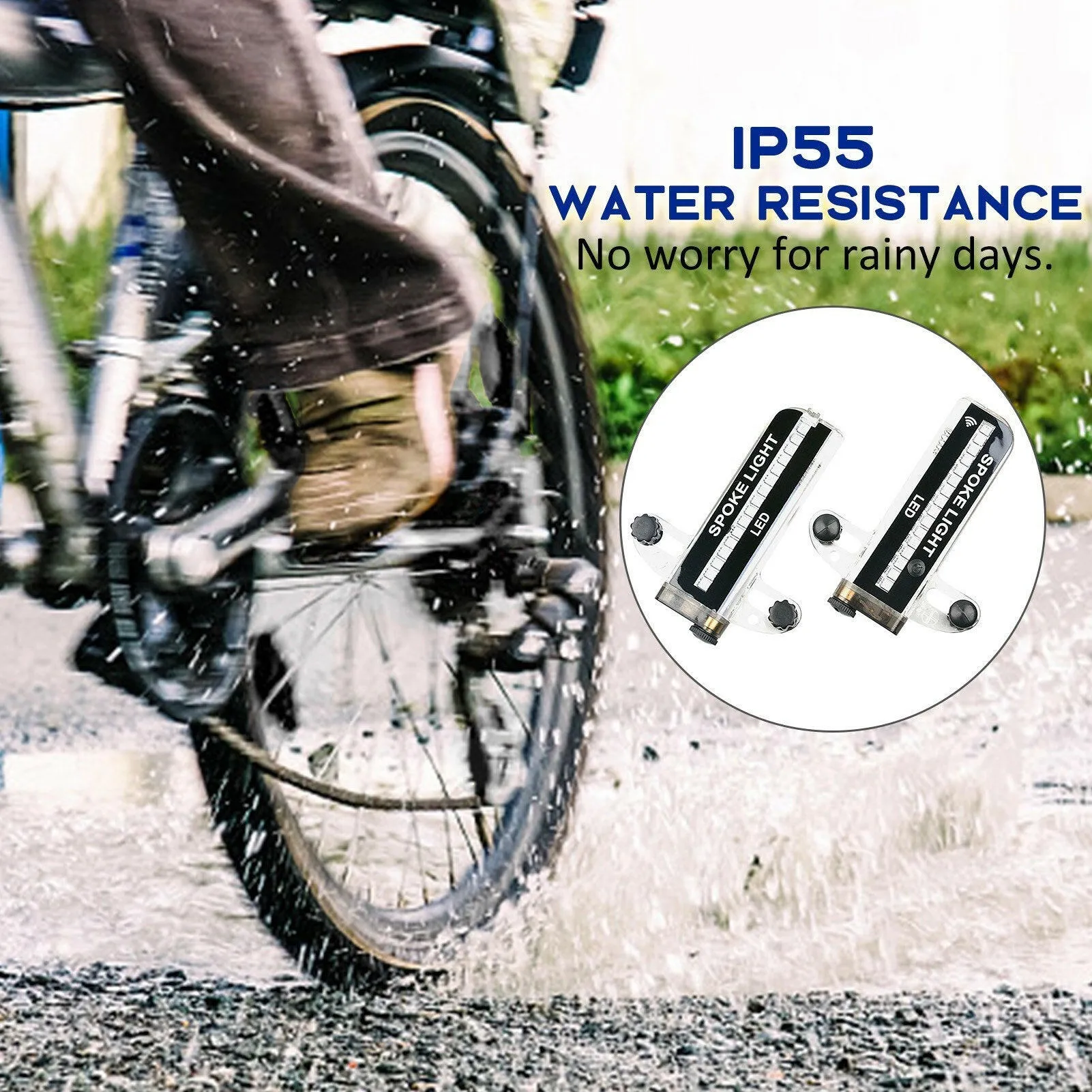 Bicycle Spoke Lights IP55 Water Resistant Bike Wheel Lights for 20'' and Above Bikes With Standard Spokes