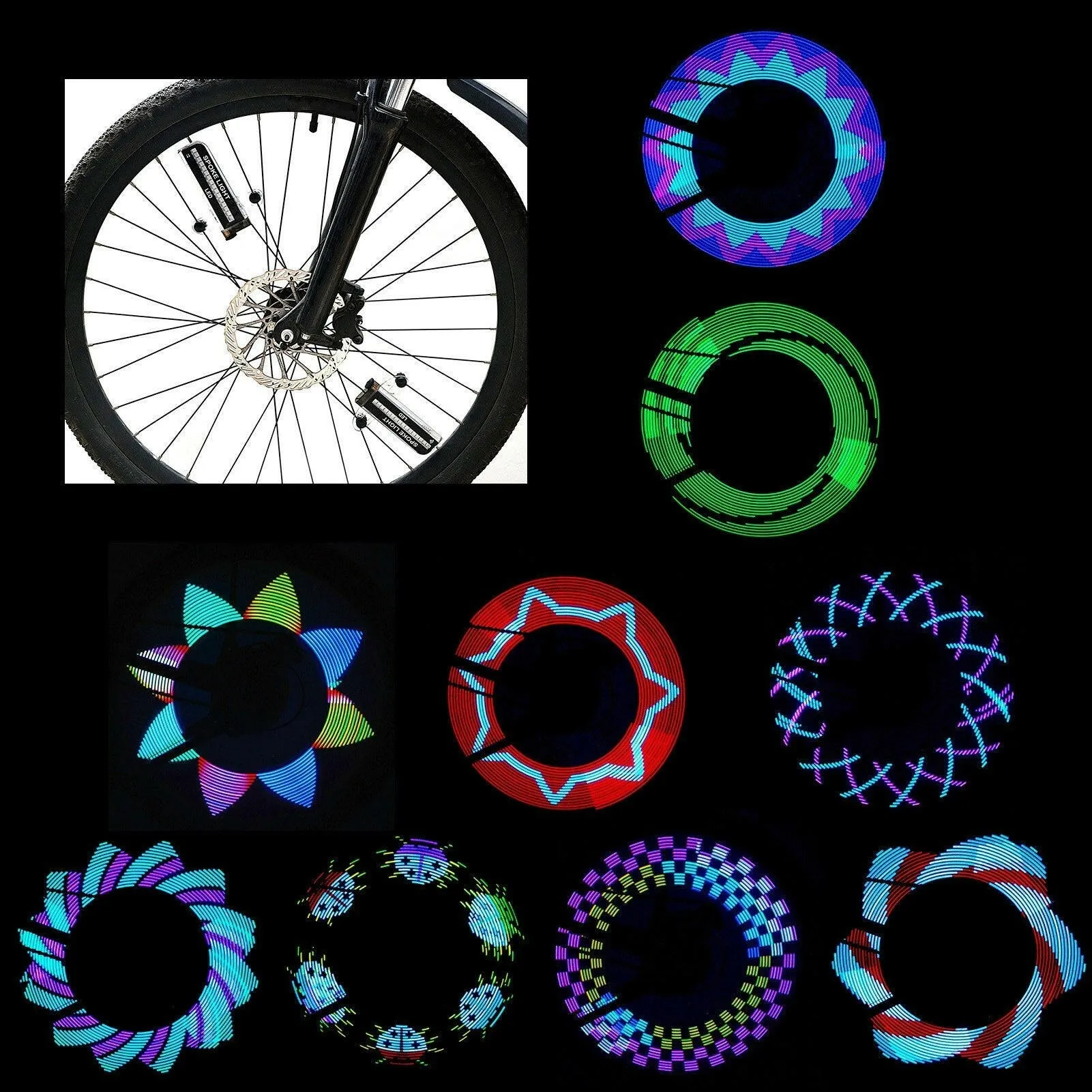 Bicycle Spoke Lights IP55 Water Resistant Bike Wheel Lights for 20'' and Above Bikes With Standard Spokes
