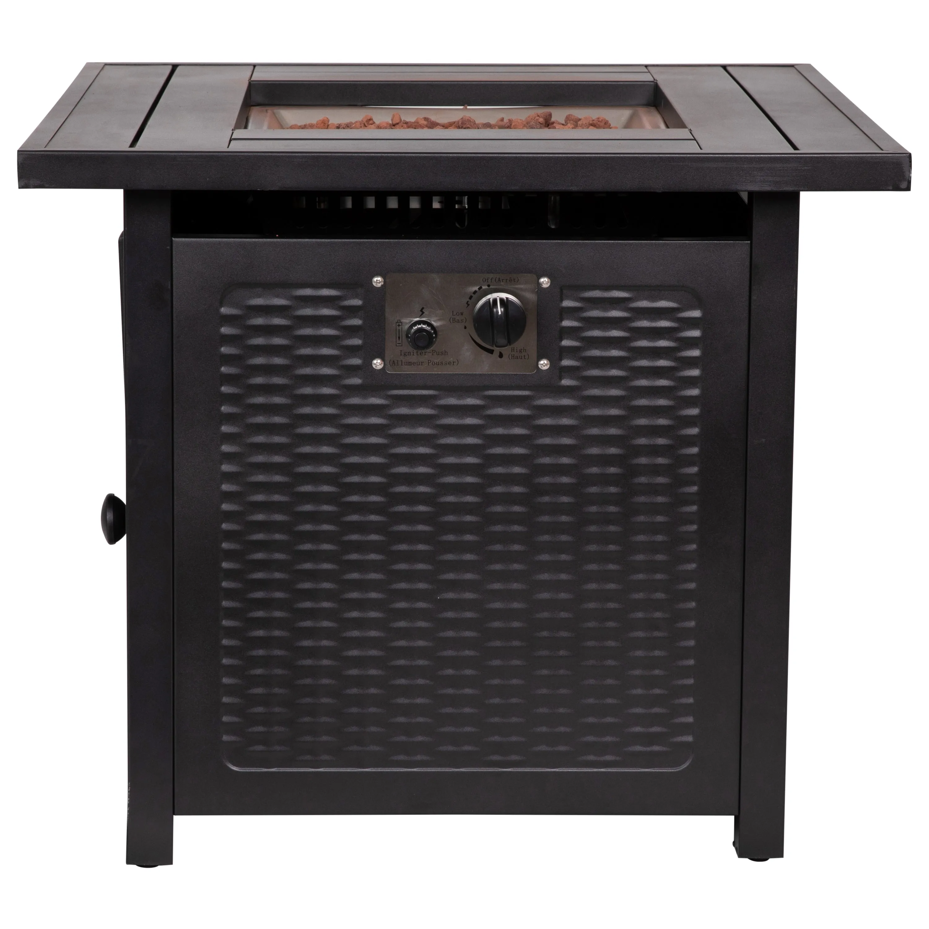 Black 28"SQ Fire Pit Table YO-GYM80015-BK-GG