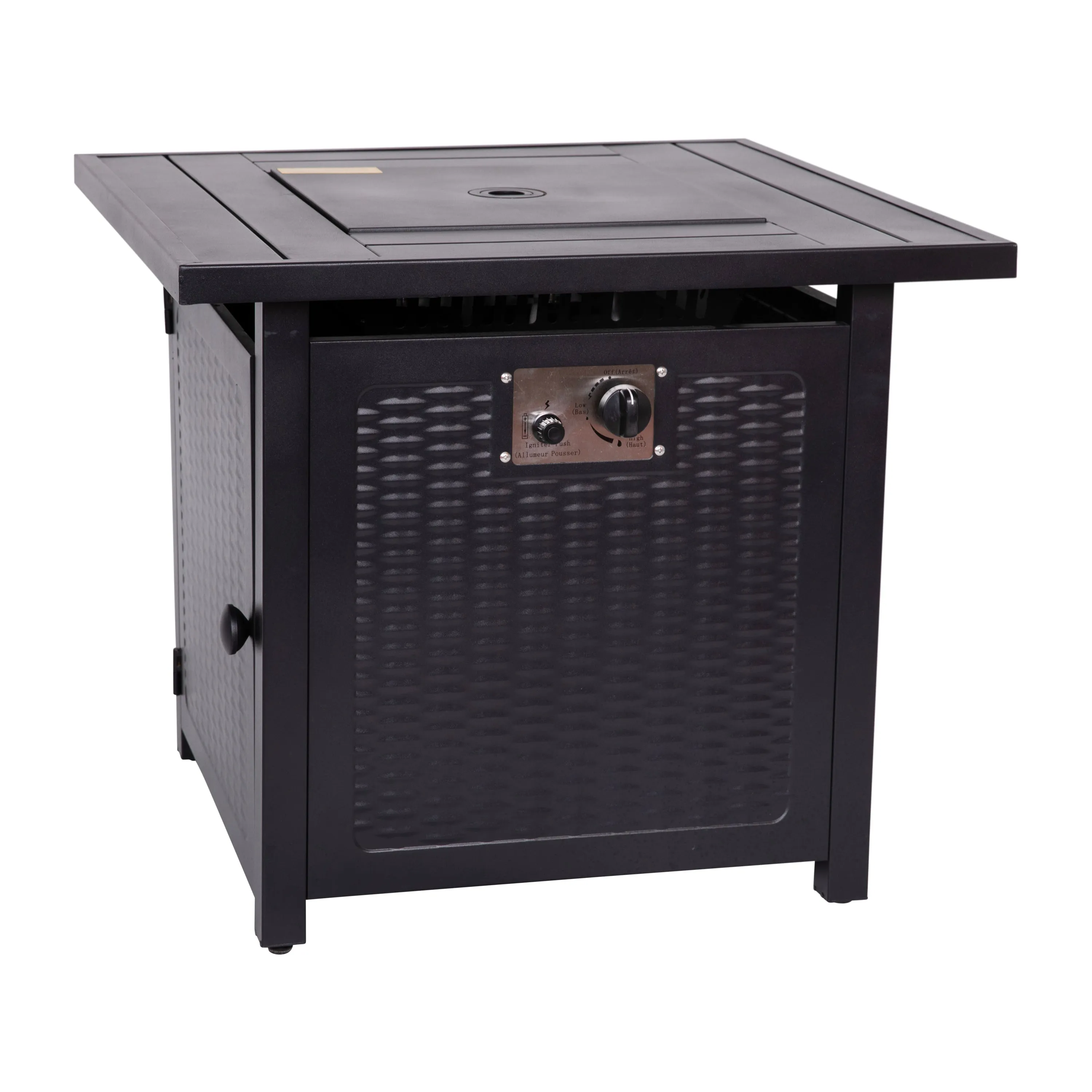 Black 28"SQ Fire Pit Table YO-GYM80015-BK-GG