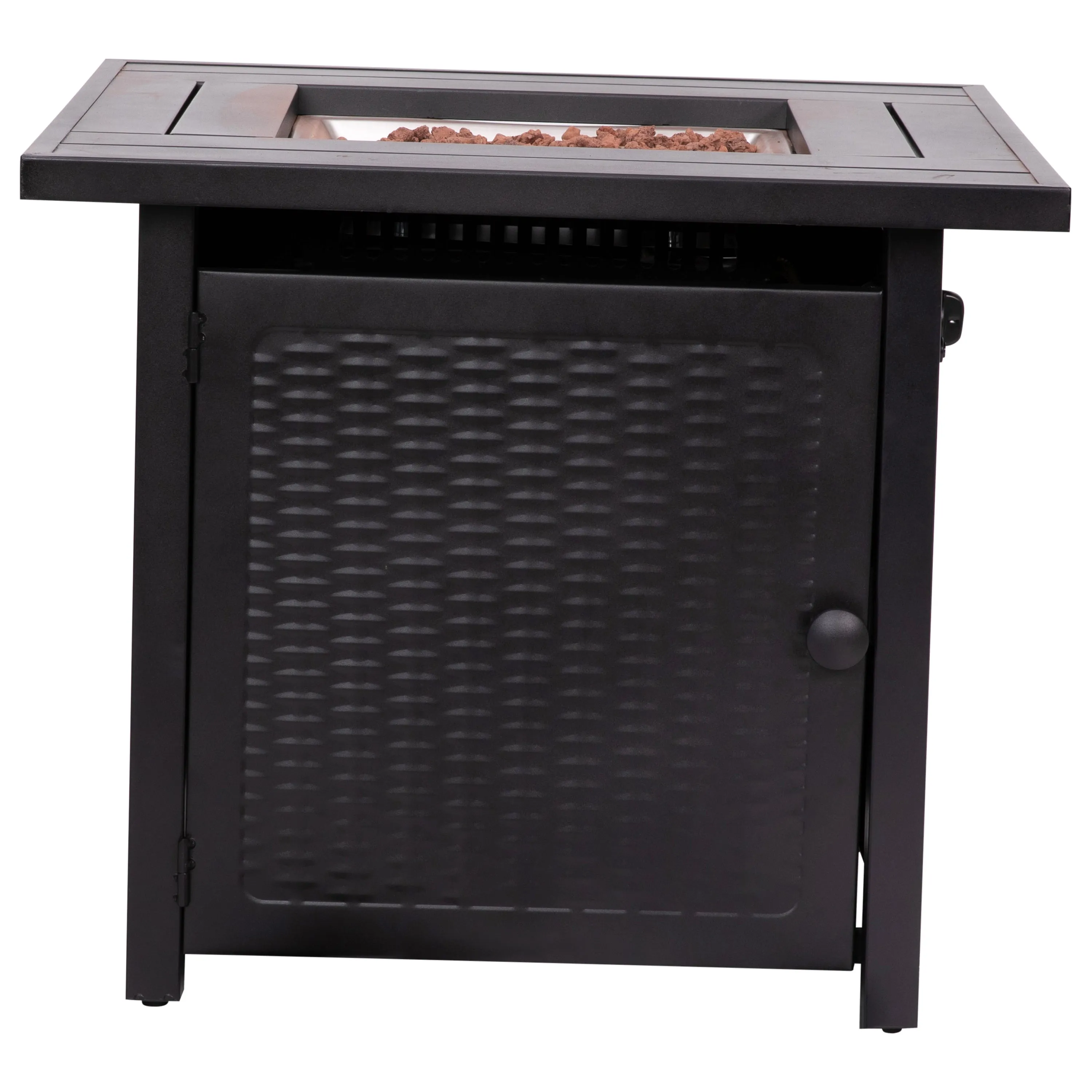 Black 28"SQ Fire Pit Table YO-GYM80015-BK-GG