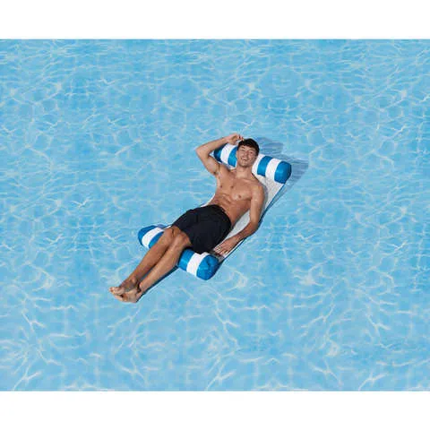 Blue & White Beanbag Pool Hammock/Suitable for Ages 6  Years