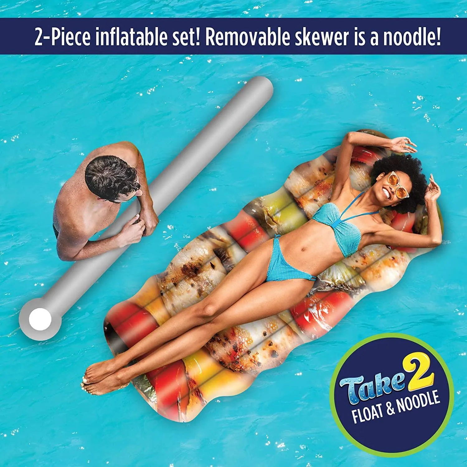Chicken Shish Kebab Float & Noodle 2-in-1 Pool Floats Raft Tube Inflatable Mighty Mojo