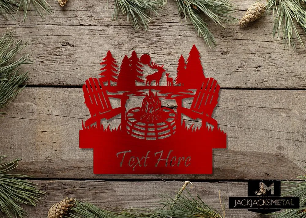 Deer Outdoor Campfire Monogram