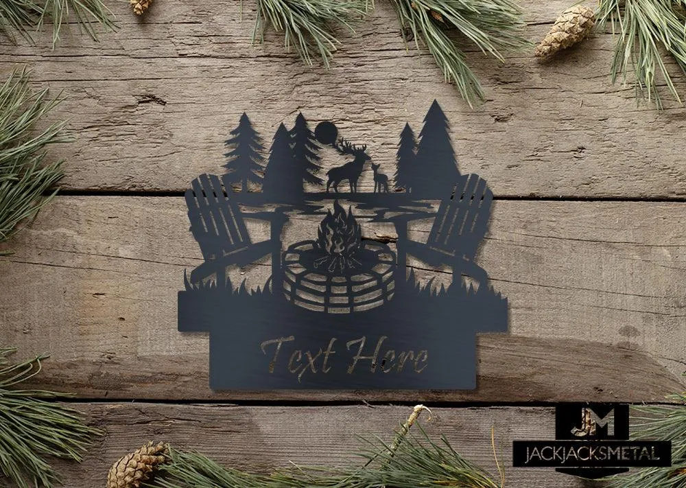 Deer Outdoor Campfire Monogram