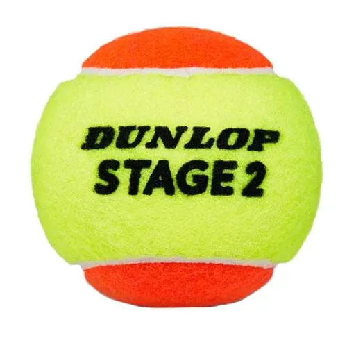 Dunlop Stage 2 Orange Mini Tennis Balls - Tube of 3