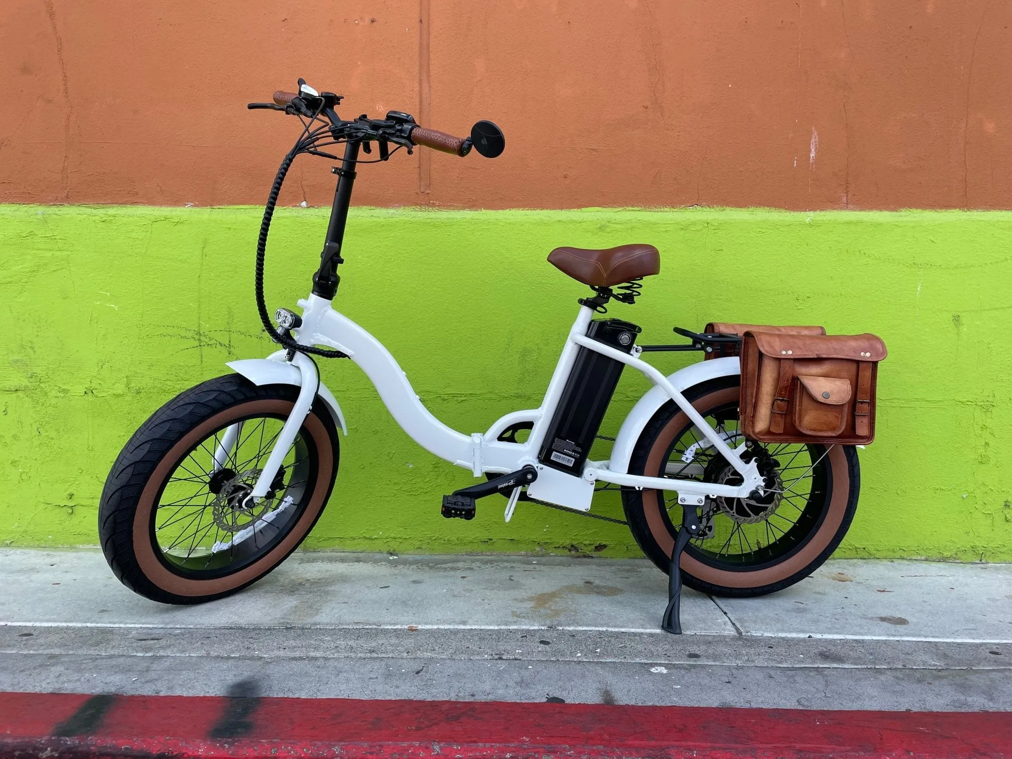 eBike Brown Smooth Leather Couch Seat for Ebike