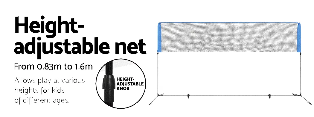 Everfit 4m Badminton Tennis Net Portable Volleyball Kit Adjustable Height