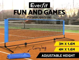 Everfit 4m Badminton Tennis Net Portable Volleyball Kit Adjustable Height