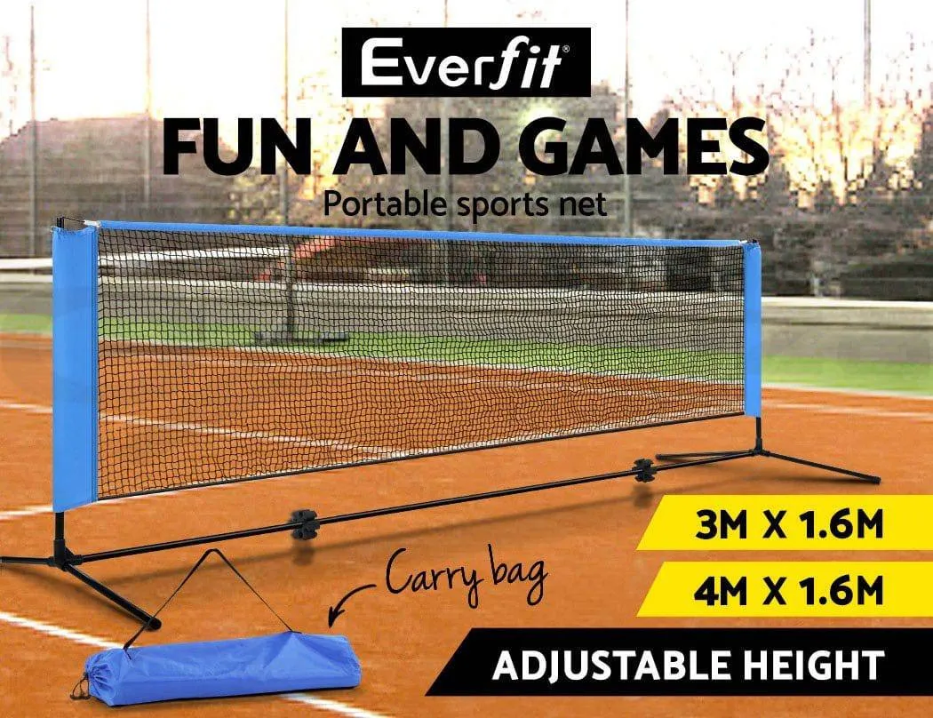 Everfit 4m Badminton Tennis Net Portable Volleyball Kit Adjustable Height