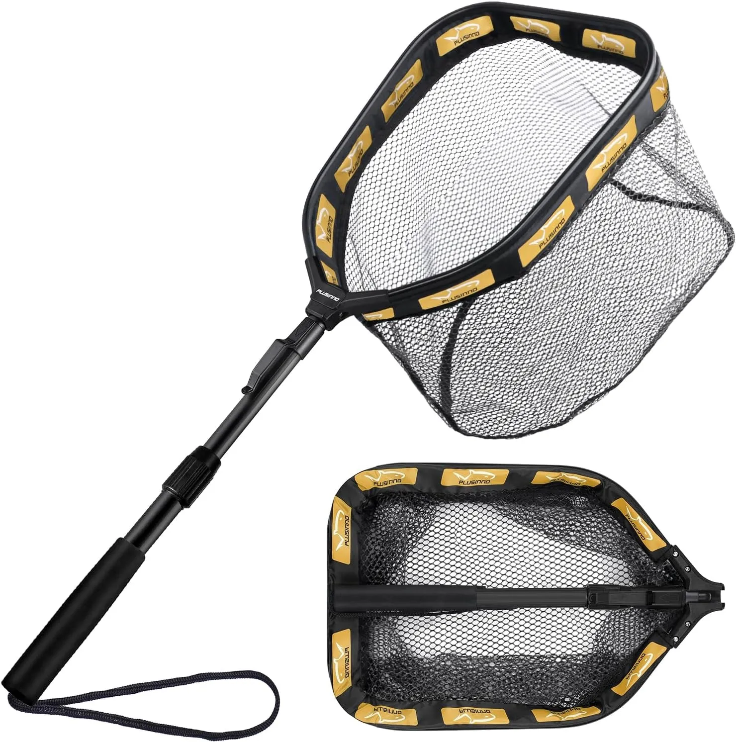 Floating Fishing Net for Steelhead, Salmon, Fly, Kayak, Catfish, Bass, Trout Fishing, Rubber Coated Landing Net for Easy Catch & Release, Compact & Foldable for Easy Transportation & Storage