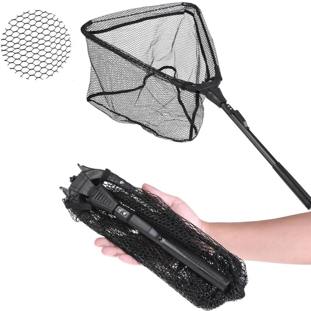 Foldable Collapsible Telescopic Fishing Net Durable Strong Safe Catch and Release Fish Landing Net FN001