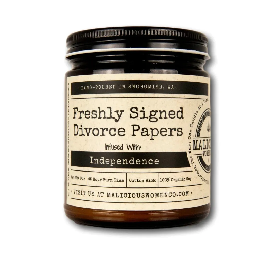 Freshly Signed Divorce Papers Infused with "Independence"