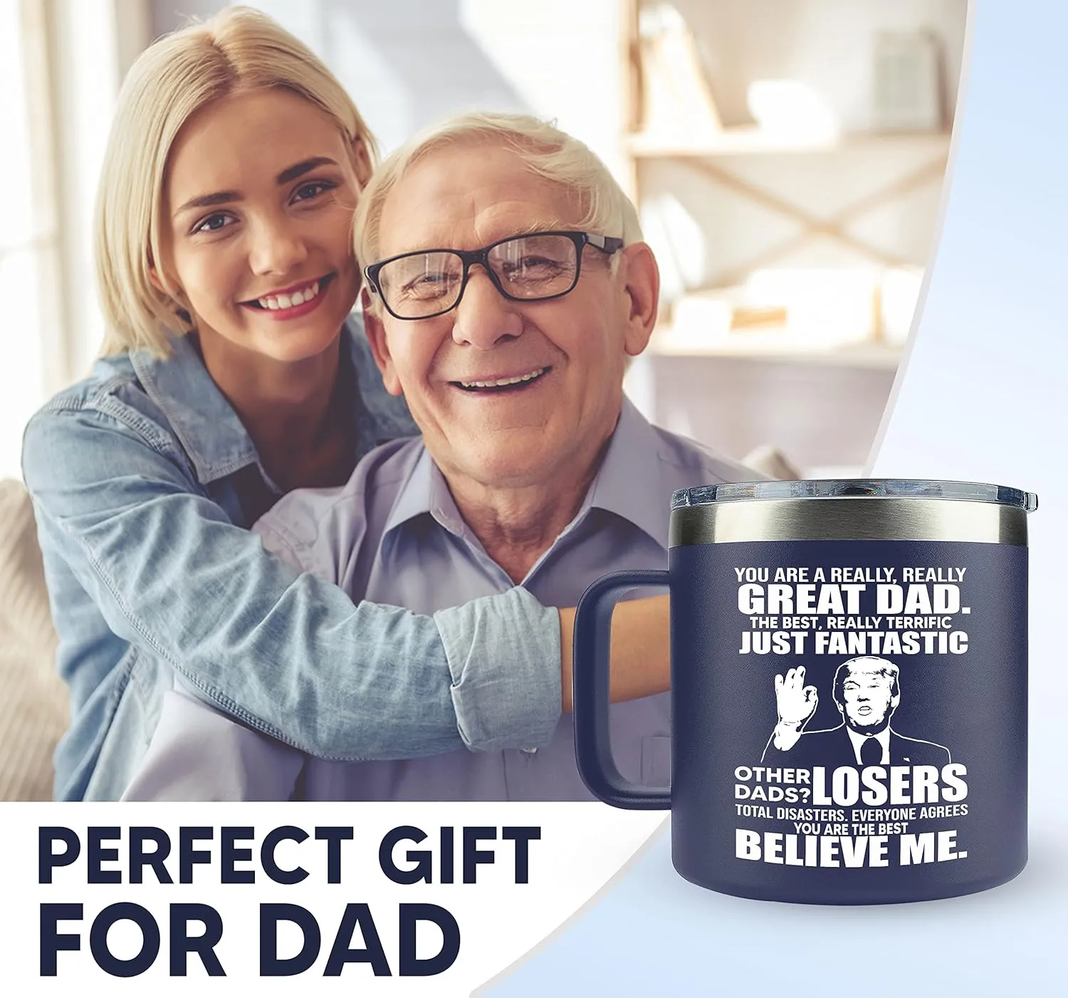 Gifts for Dad from Daughter, Son - Father's Day Gifts for Dad, Men - Dads Birthday Gift Ideas, Happy Birthday gifts for Dads, Fathers - Best Dad Ever Gift, Best dad Mug, 14 Oz Coffee Mug for dad