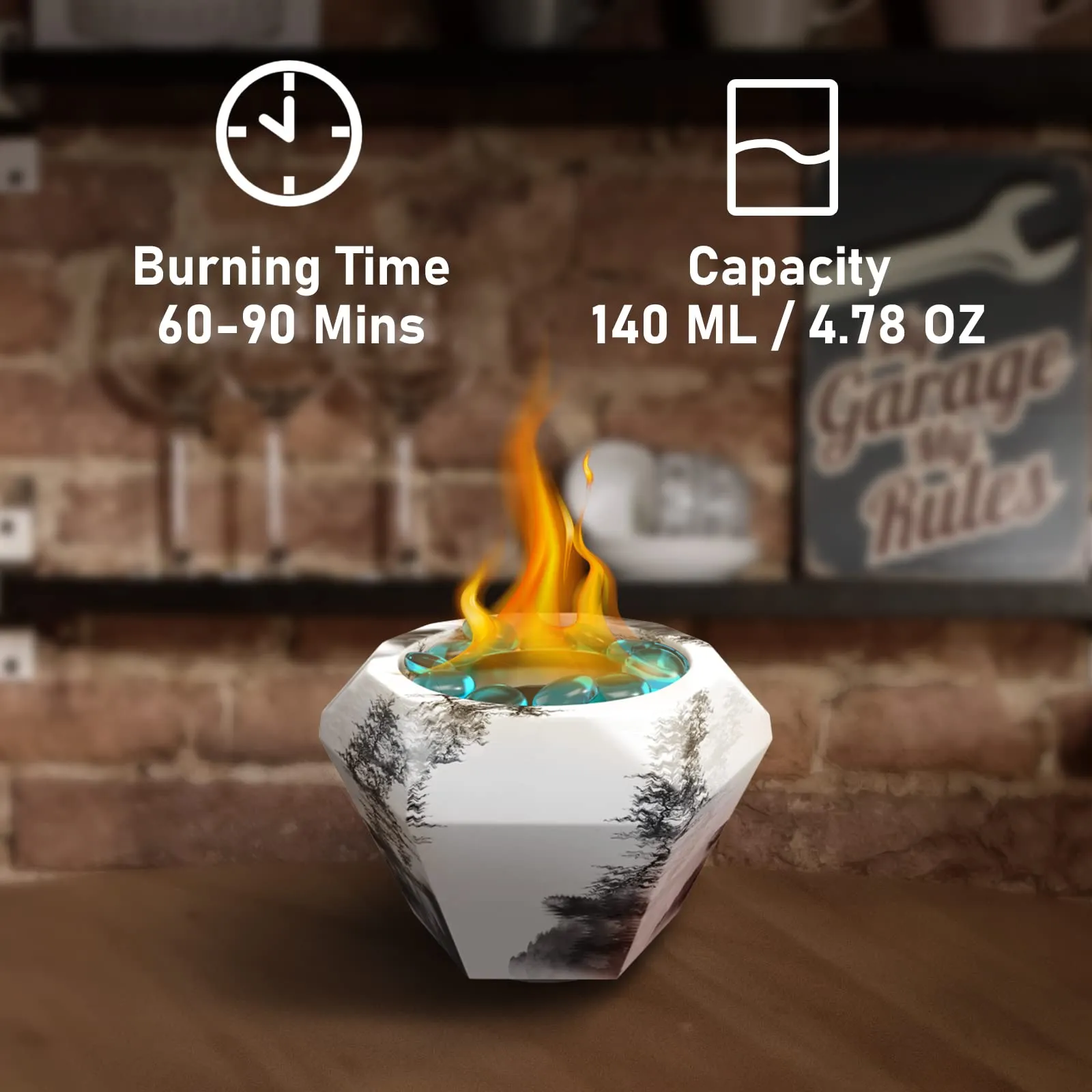 Godboat Tabletop Fire Pit, Small Table Top Firepit, Smokeless Fire Pit Bowl for Table, Tabletop Fire Pit Bowl for Smores Maker, Garden Mini Fire Pit for Table, Indoor Fireplace Decor