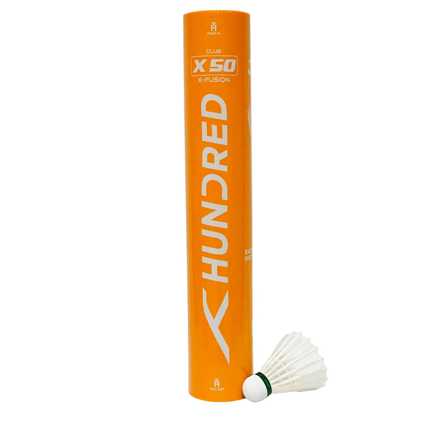 HUNDRED X50 X-Fusion Hybrid Badminton Shuttlecock, Speed 76 (1 Tube)