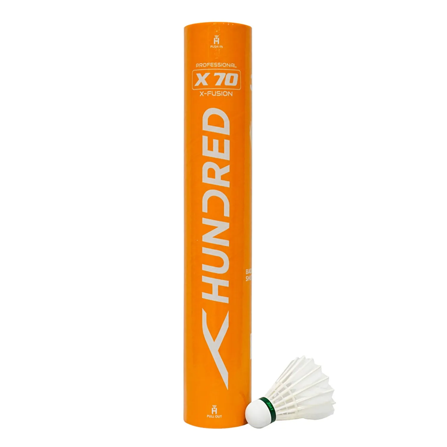 HUNDRED X70 X-Fusion Hybrid Badminton Shuttlecock, Speed 76 (1 Tube)
