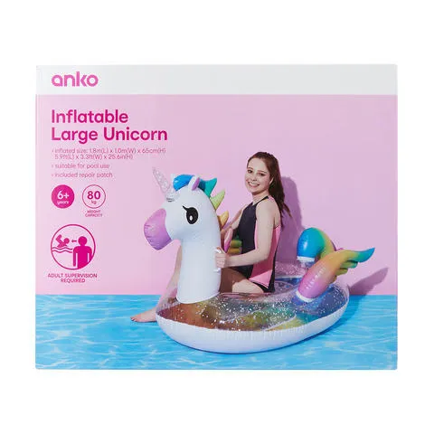 Inflatable Large Unicorn Suitable for Ages 6  Years