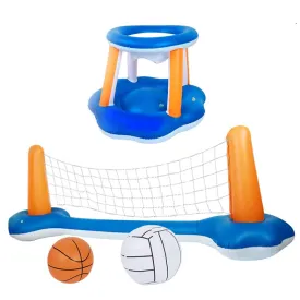 Inflatable Water Volleyball Net With Basketball Floating Hoop Hy-156