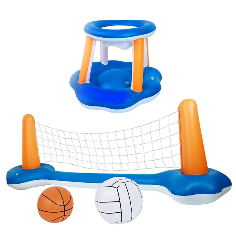Inflatable Water Volleyball Net With Basketball Floating Hoop Hy-156
