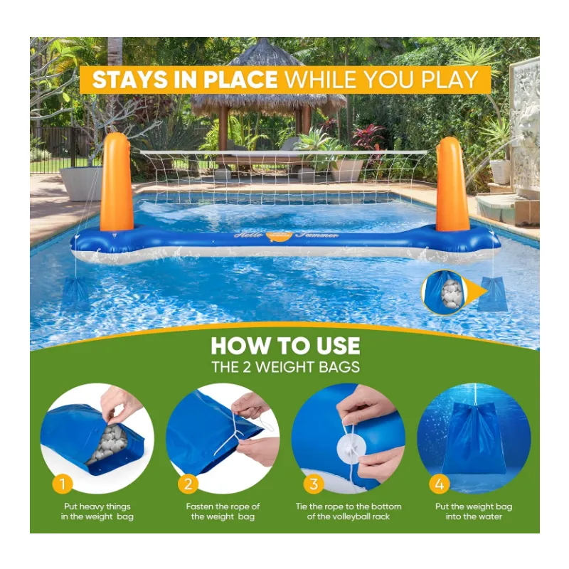 Inflatable Water Volleyball Net With Basketball Floating Hoop Hy-156