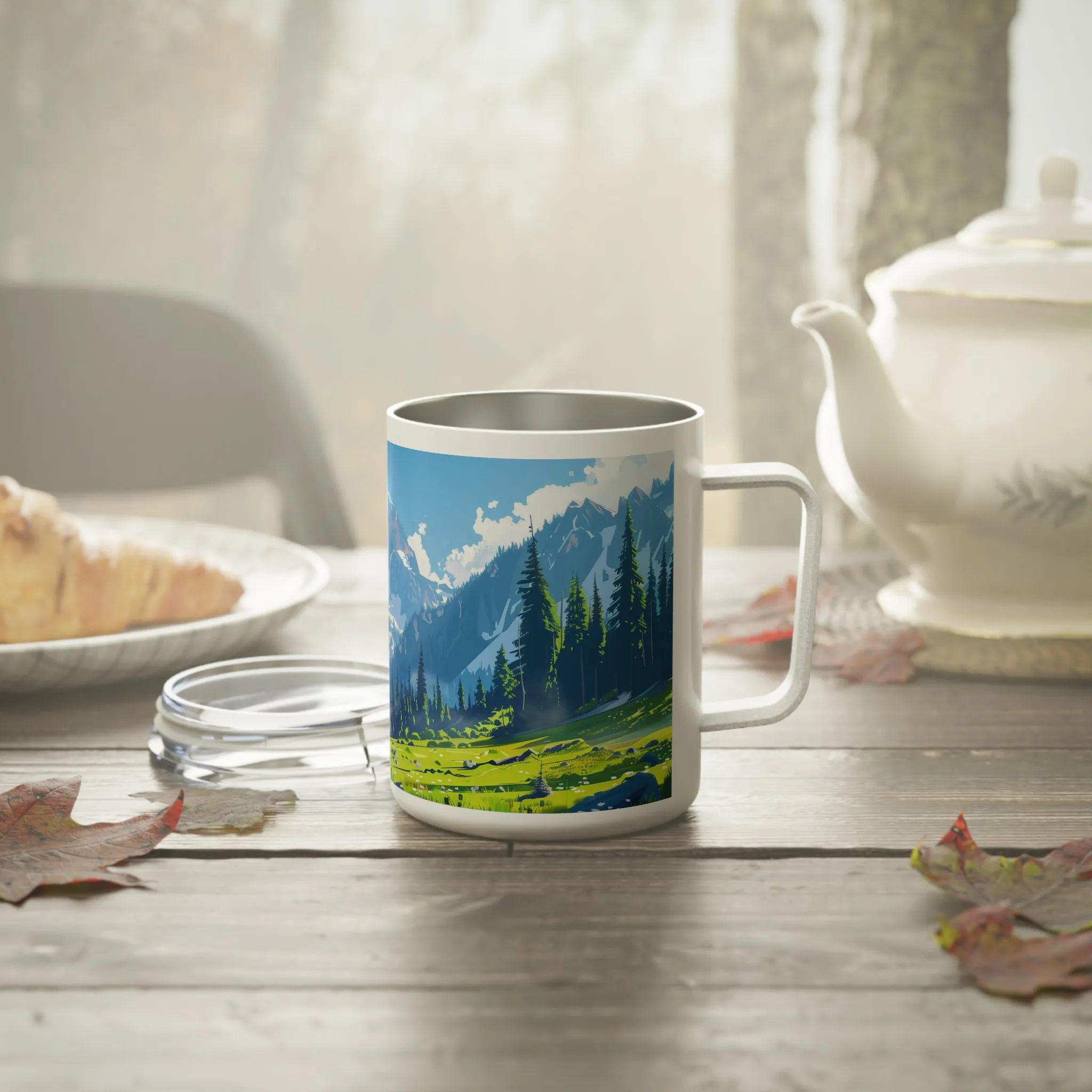 Insulated Coffee Mug with Olympic National Park Design, 10 oz
