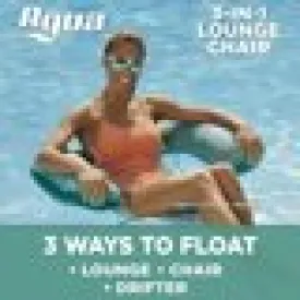 Intera Mosaic 3-in-1 Pool Chair Lounge, Inflatable Pool Float, Multi-Purpose Pool Chair (Lounge, Drifter, Chair), Green Mosaic