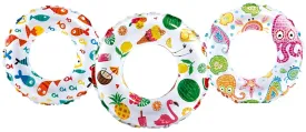 INTEX 59230EP Lively Print Swim Ring, Vinyl, Assorted :EA: QUANTITY: 36