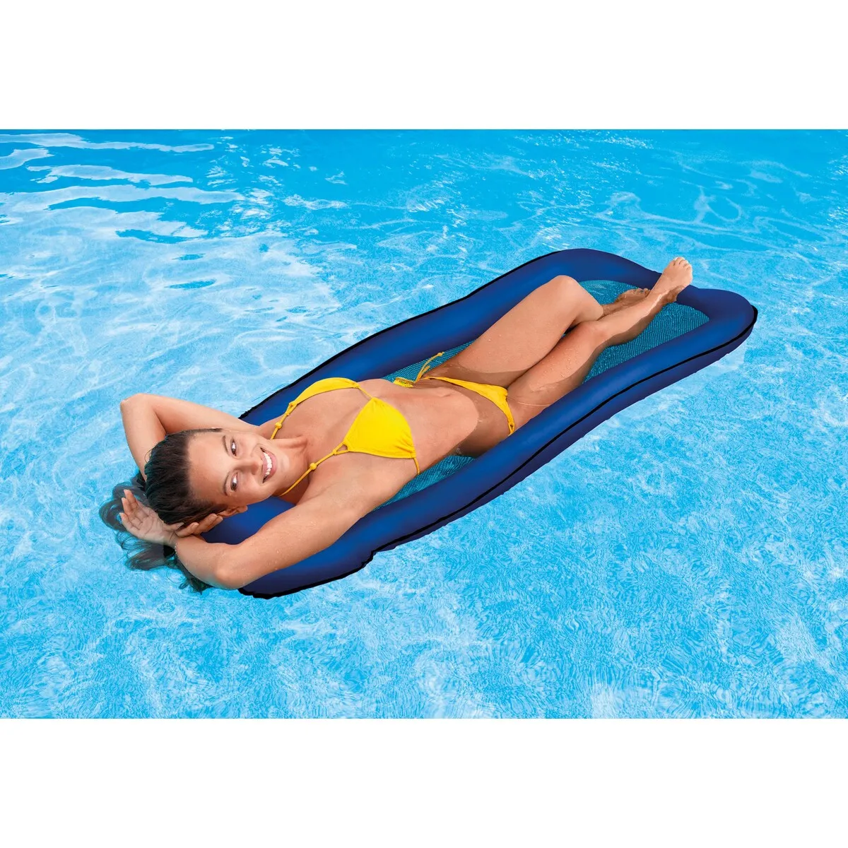Intex Mesh Mats 70" x 37" with built in Pillow - Green or Blue