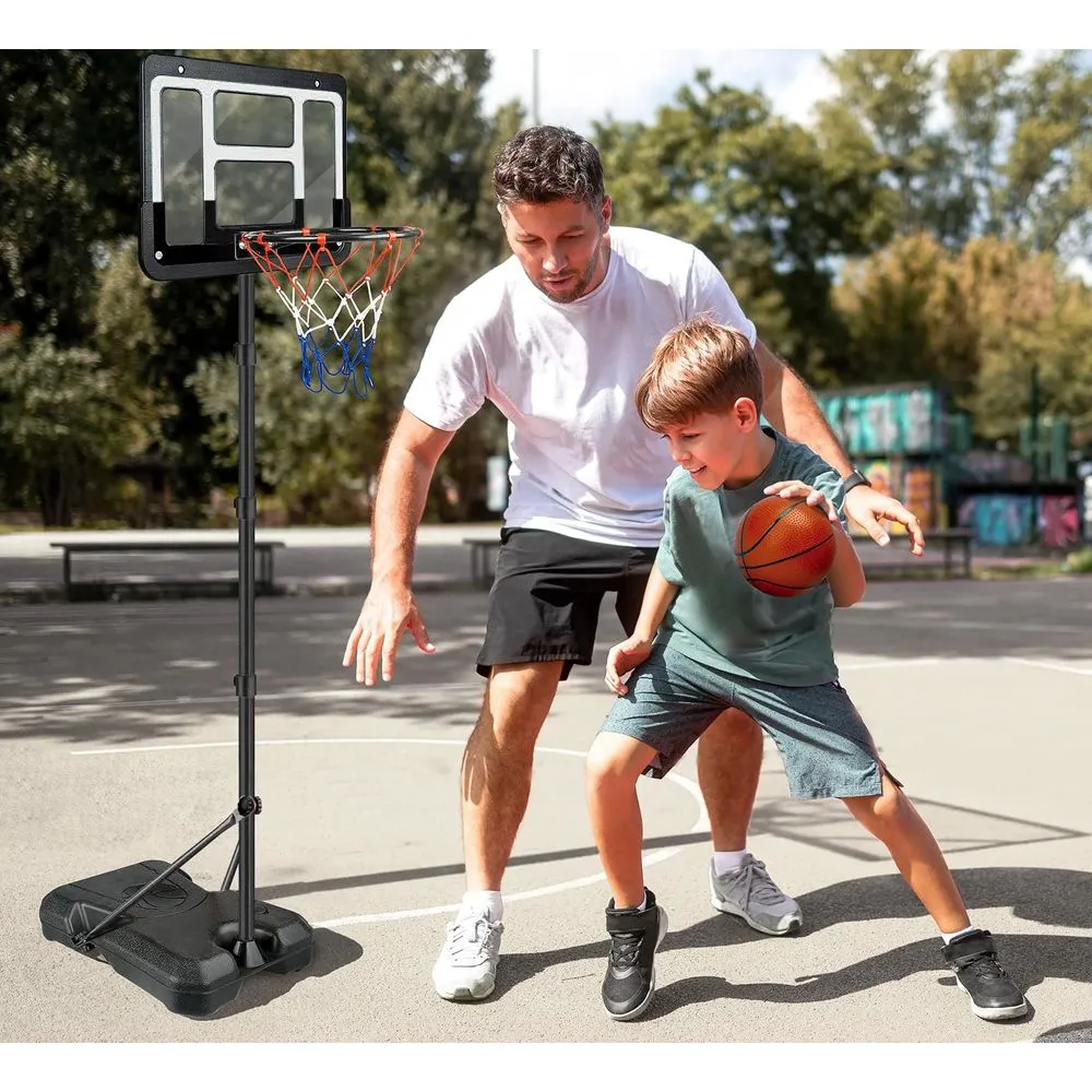 JBeeCtrl Kids 3.5 ft-6.2 ft Basketball Hoop for Kids with Stand