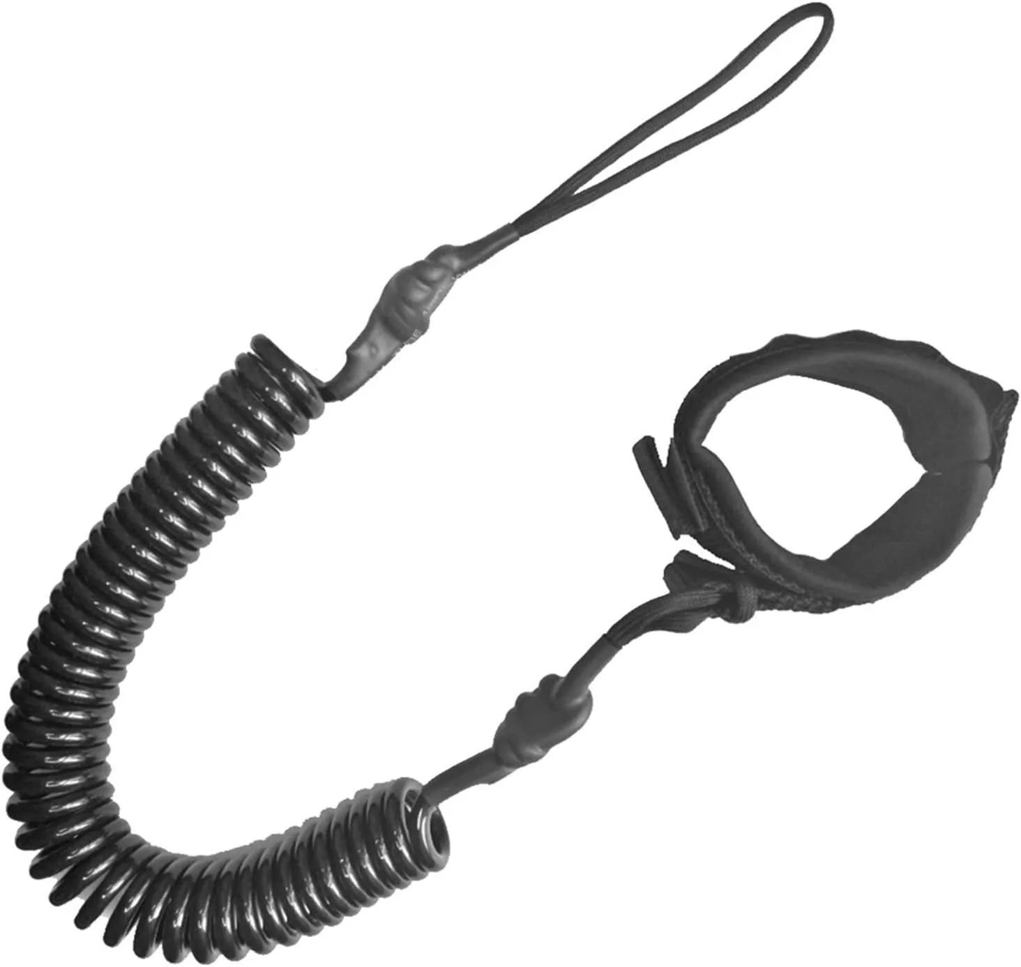Kayak Fishing Accessories 10 Feet Coiled Surfboard Leash Surfing Stand UP Paddle Board Ankle Leash Sup Board Foot Leg Rope Surfboard Raft Kayak Rope for Kayaks Canoes Boats (Color : Light Grey)