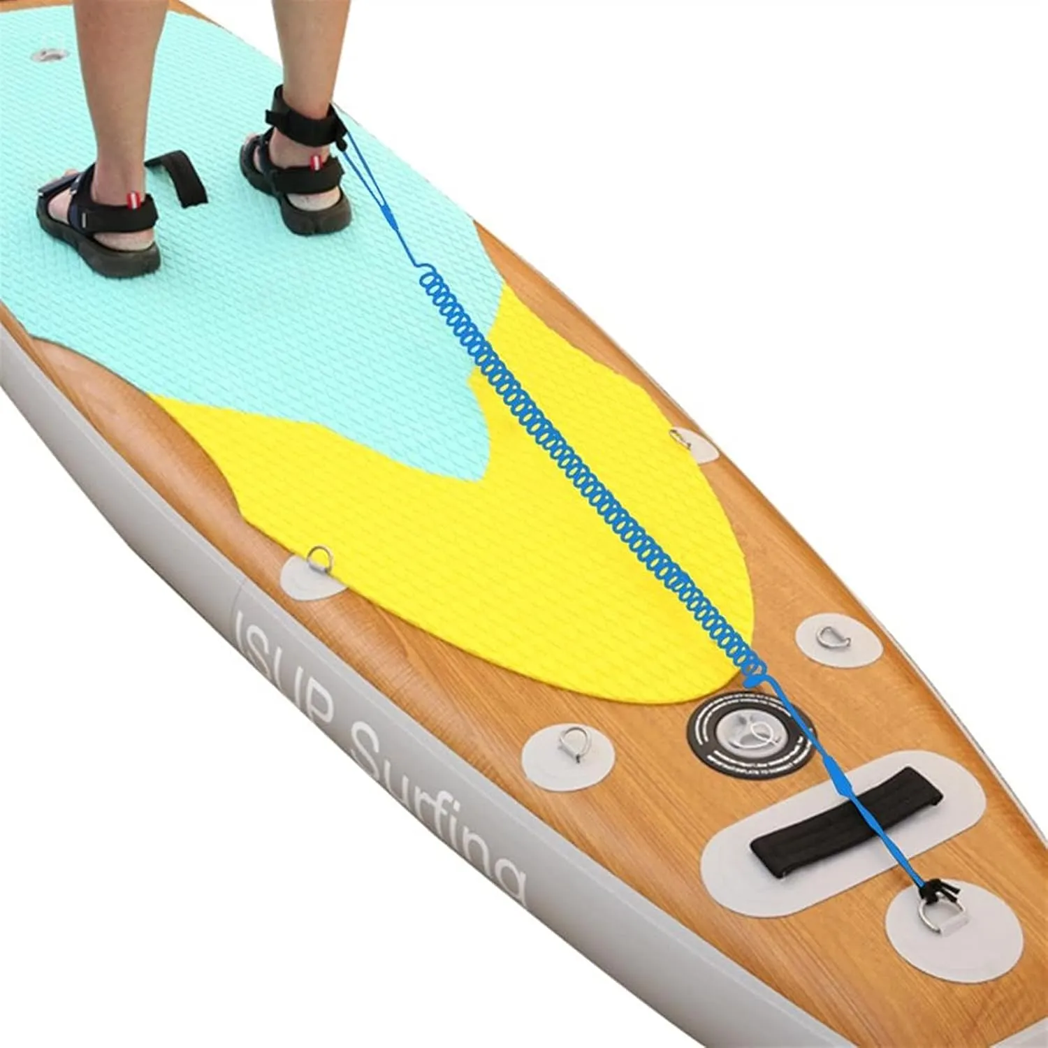 Kayak Fishing Accessories 10 Feet Coiled Surfboard Leash Surfing Stand UP Paddle Board Ankle Leash Sup Board Foot Leg Rope Surfboard Raft Kayak Rope for Kayaks Canoes Boats (Color : Light Grey)