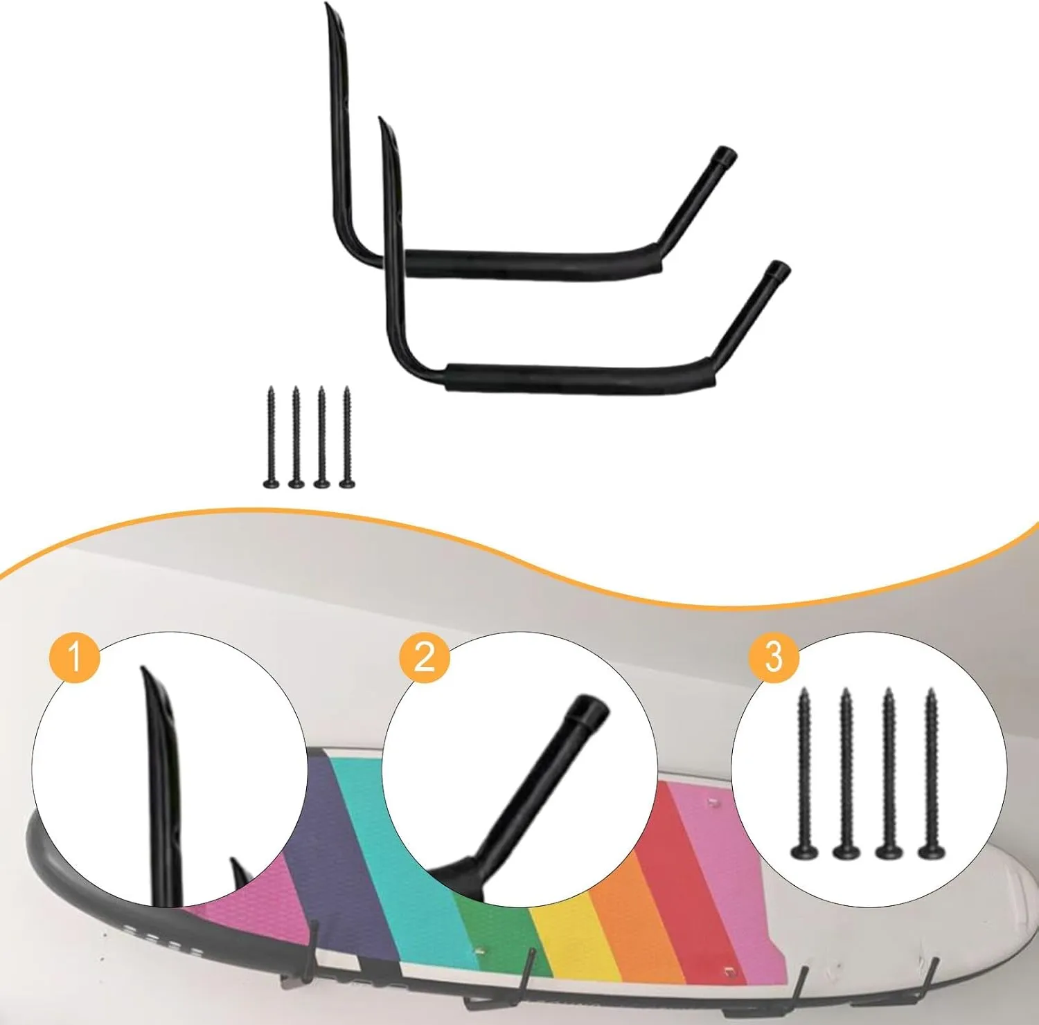 Kayak Storage Rack Garage Kayak Storage Hook Hanging Cradle Rack Portable Canoe Hanger for Paddleboard Snowboard