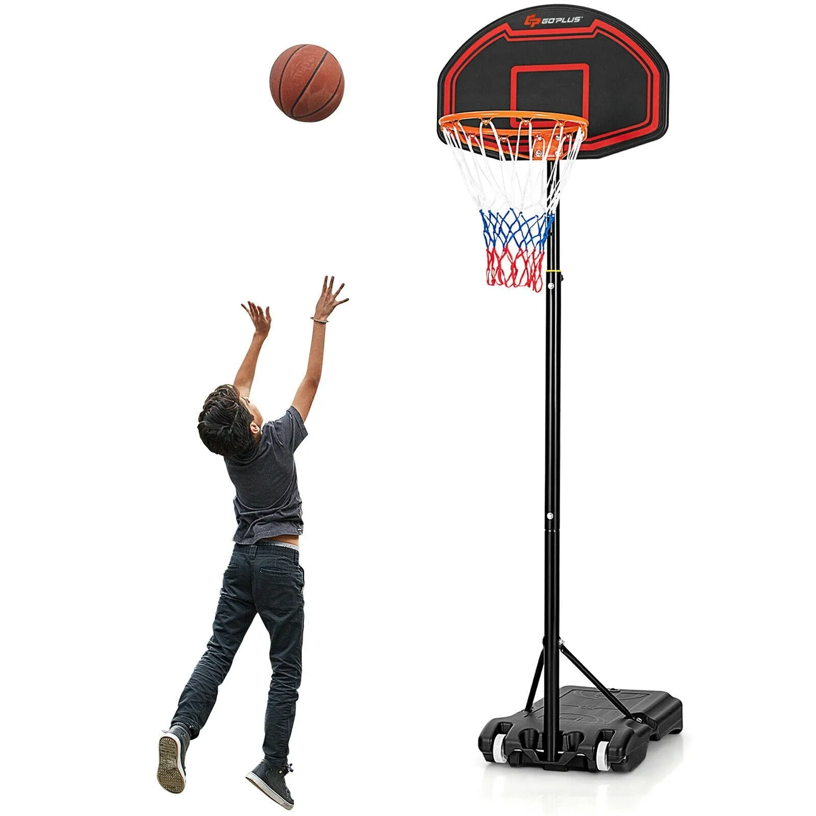 Kids Adjustable Basketball Hoop Stand W/Durable Net