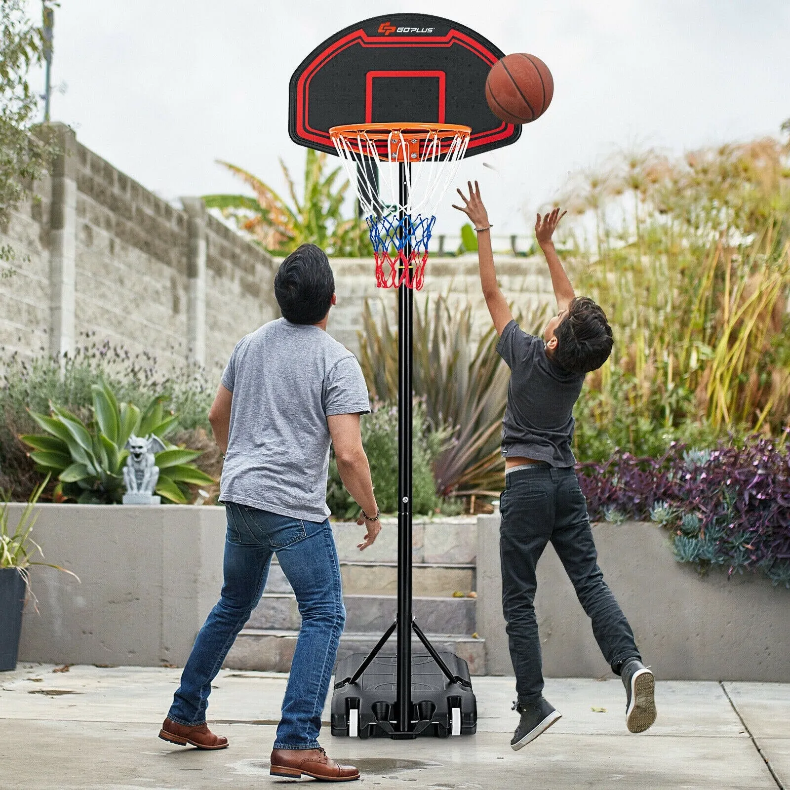 Kids Adjustable Basketball Hoop Stand W/Durable Net